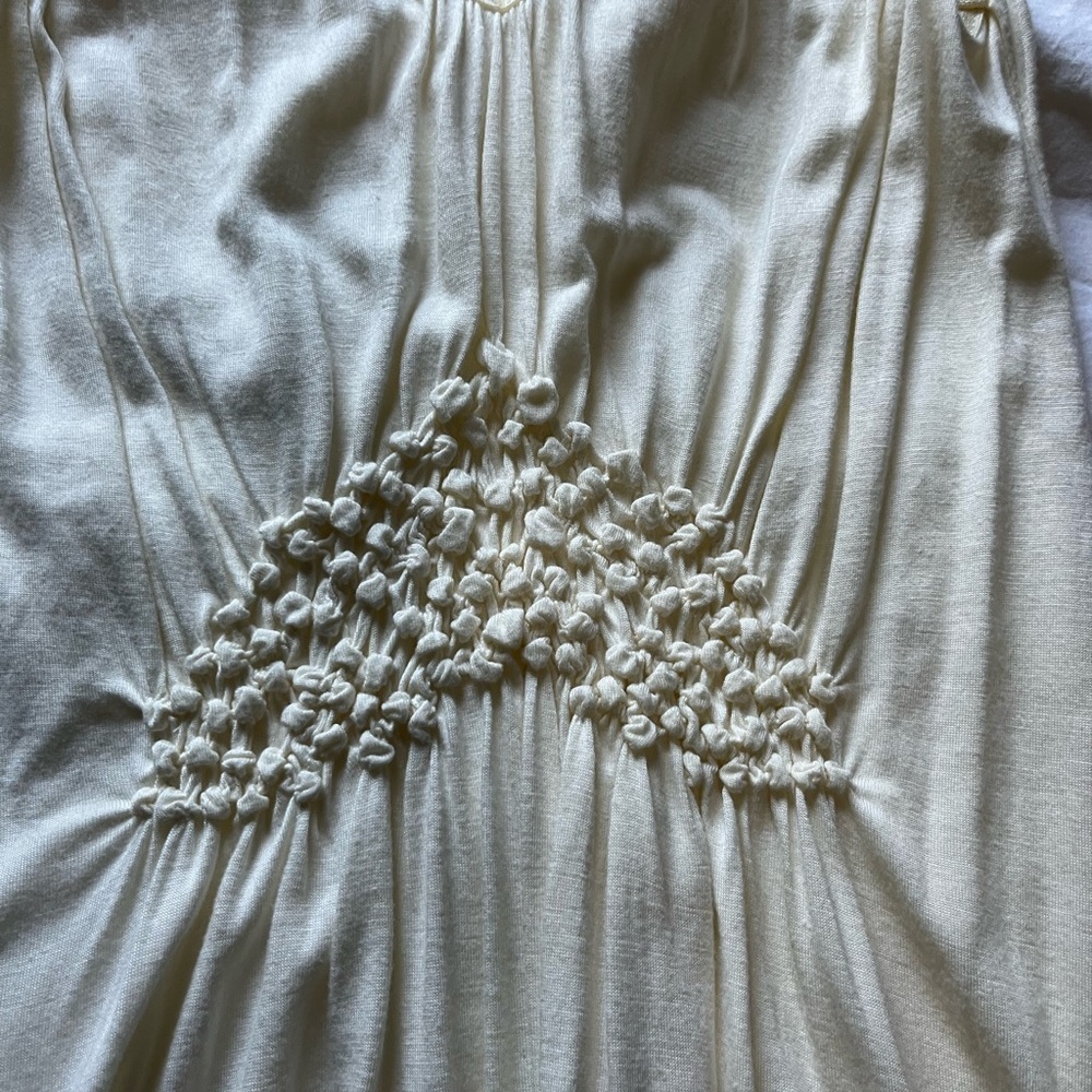 Elegant Cotton Cream Sleeveless Top S